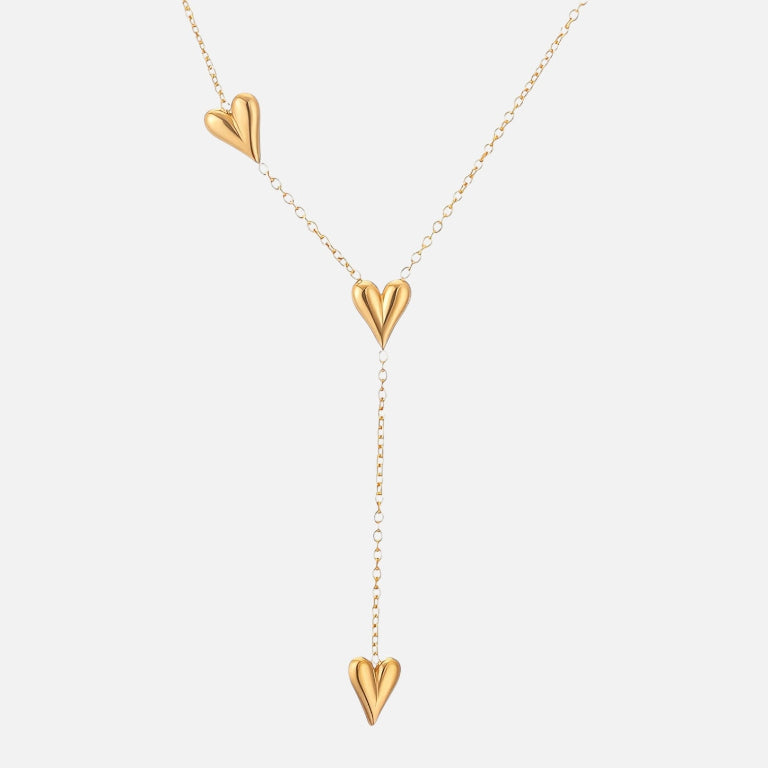 Dangling Hearts Necklace - 18K Gold Plated (Pre-Order)