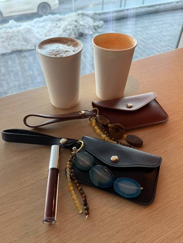 Soleil Card Holder & Charm - Brown