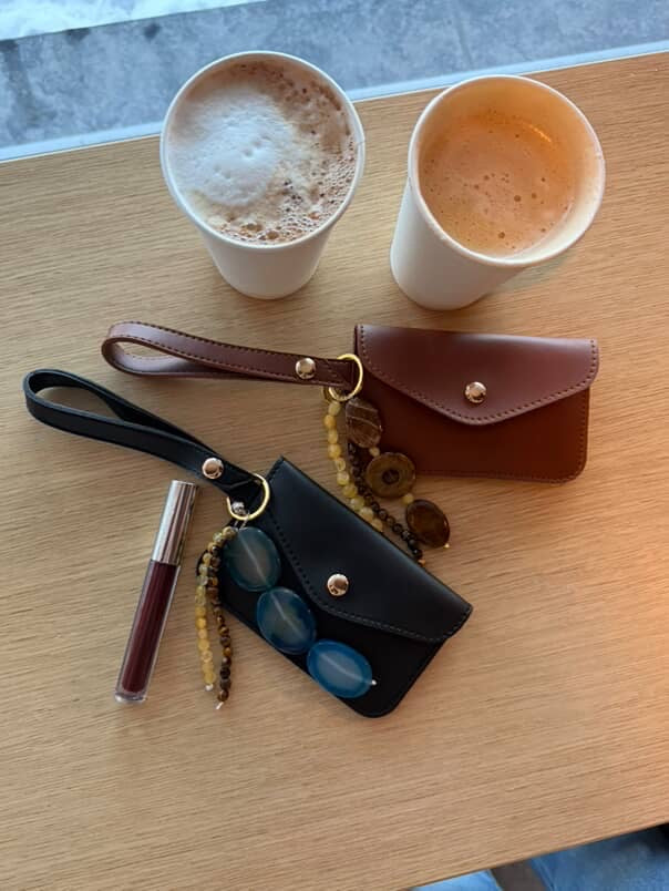 Soleil Card Holder & Charm - Brown