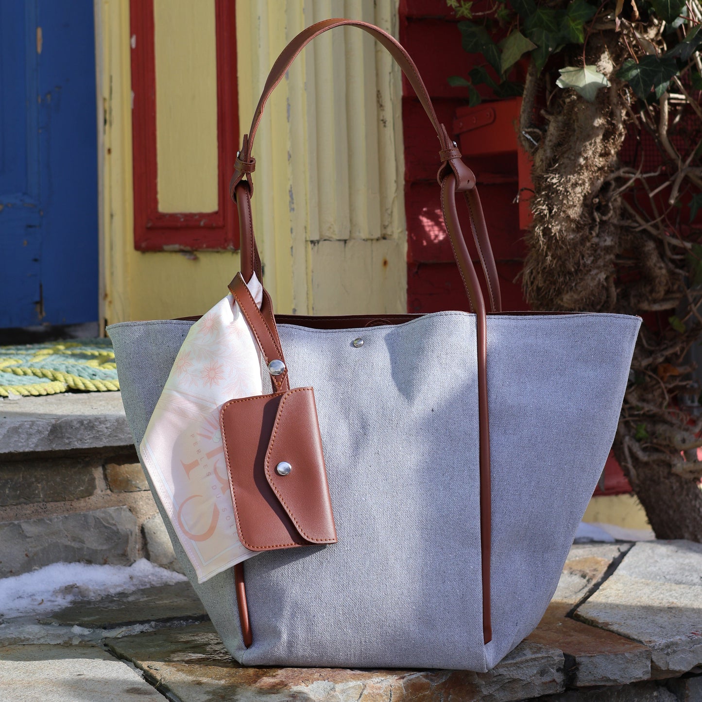 Soleil Bag | Sea Smoke with Silver Hardware