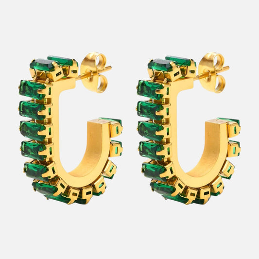 Emerald Edit Earrings - 18K Gold Plated (Pre-Order)